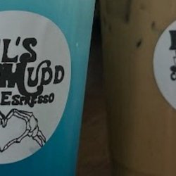 Mel's Mudd Coffee & Espresso - Logo on a couple of cold beverages