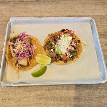 West 22 Tacos - On the left is the Pork Belly and on the right is the Steak Asada. - Tacos Near Me - Murfreesboro, Tennessee