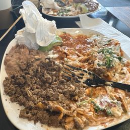 Chilaquiles 3$ dollars more for asada