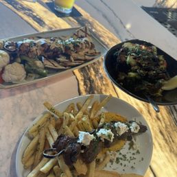 Chicken and steak skewers with lithe best brussel sprouts ever!!! Chicken and steak skewers with lithe best brussel sprouts ever!!!