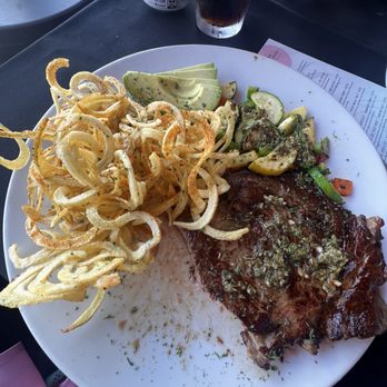 Tres Muchachos - NY Steak subbed curly "fries" - Breakfast & Brunch Near Me - Costa Mesa, California Tres Muchachos - NY Steak subbed curly "fries" - Breakfast & Brunch Near Me - Costa Mesa, California