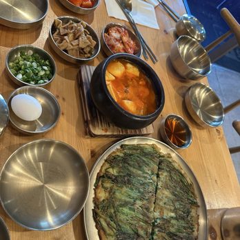 Han Sang - Leek Pancake Soft Tofu Soup Banchan - Korean Near Me - Millbrae, California