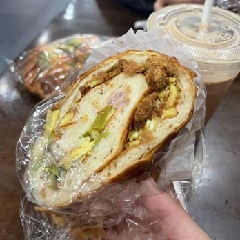 Audrey Bakery & Cafe - Bread with egg, ham, lettuce, and pork floss - Coffee & Tea Near Me - New York, New York