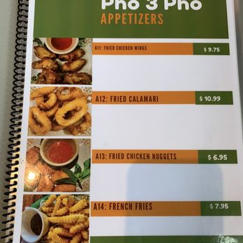 Pho 3 Pho - a menu for appetizers - Vietnamese Near Me - Charlottesville, Virginia Pho 3 Pho - a menu for appetizers - Vietnamese Near Me - Charlottesville, Virginia