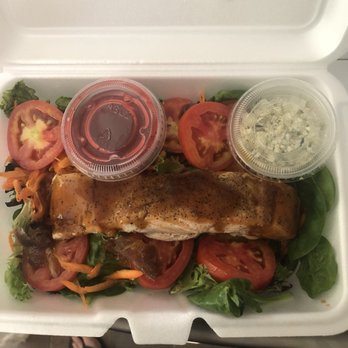 Plate - Baked Teriyaki Salmon Salad - Sandwiches Near Me - Miami, Florida Plate - Baked Teriyaki Salmon Salad - Sandwiches Near Me - Miami, Florida