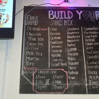 Iceland Ice Cream - Casual menu for build your own ice cream main ingredient. - Ice Cream & Frozen Yogurt Near Me - Arlington, Texas