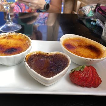Agapi Bistro + Garden - Crème Brûlée sampler (vanilla, chocolate, bushwacker) - Mediterranean Near Me - Pensacola, Florida Agapi Bistro + Garden - Crème Brûlée sampler (vanilla, chocolate, bushwacker) - Mediterranean Near Me - Pensacola, Florida