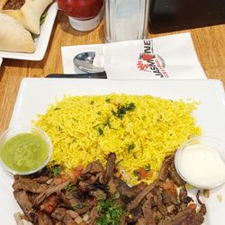Jasmine Grill - Beef and lamb shawarma with yellow rice