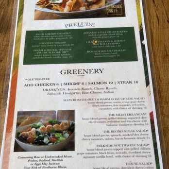 Parkside Grille - Menu p1 - New American Near Me - Wildwood, Missouri