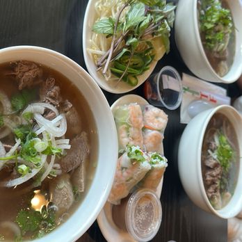 Moc Kitchen pho and grill - Moc Pho and Shrimp Spring Rolls - Noodles Near Me - Santa Ana, California
