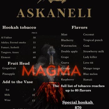 Magma Hookah - the menu for the event - Hookah Bars Near Me - Fort Lauderdale, Florida Magma Hookah - the menu for the event - Hookah Bars Near Me - Fort Lauderdale, Florida