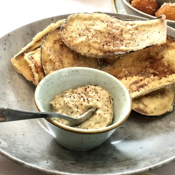 Equinox on 19th - Spiced Eggplant Chips - so so good!!! - New American Near Me - Washington, DC, District of Columbia Equinox on 19th - Spiced Eggplant Chips - so so good!!! - New American Near Me - Washington, DC, District of Columbia