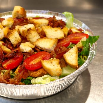 Crave Pizza - a salad in a foil container - Pizza Near Me - Queensbury, New York