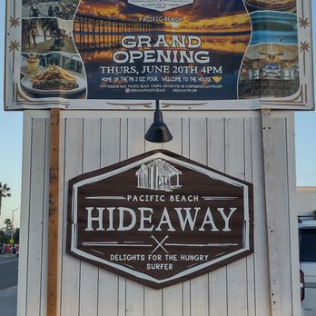 Hideaway - Parking lot signage - American Near Me - San Diego, California