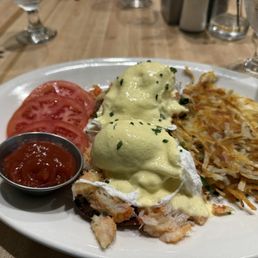 Snow crab eggs Benedict Snow crab eggs Benedict