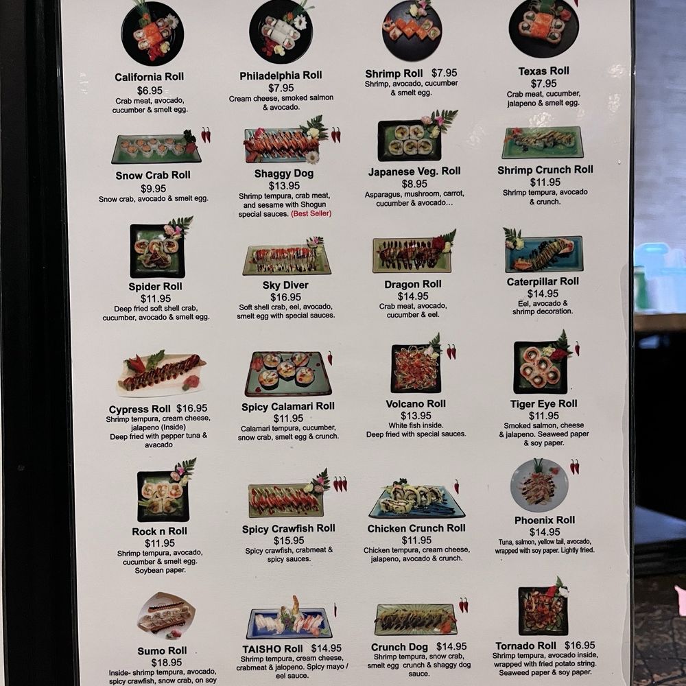 Taisho - Menu - Sushi Bars Near Me - Cypress, Texas Taisho - Menu - Sushi Bars Near Me - Cypress, Texas