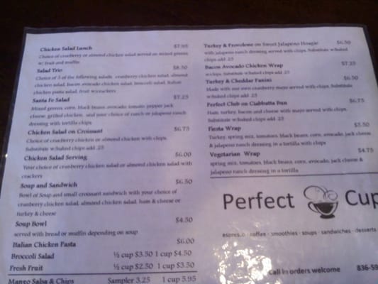 Menu photo 2 Perfect Cup Camden, AR