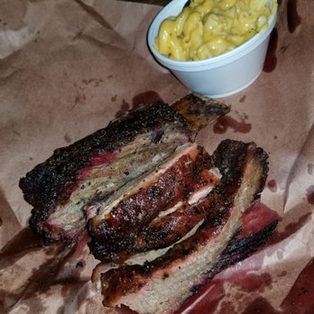 Cooper's Old Time Pit Bar-B-Que - Half a pound of beef ribs and half a pound of beef brisket, plus an order or Mac & cheese - Barbeque Near Me - Austin, Texas Cooper's Old Time Pit Bar-B-Que - Half a pound of beef ribs and half a pound of beef brisket, plus an order or Mac & cheese - Barbeque Near Me - Austin, Texas