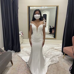 Amanda's Touch Bridal & Formal - The off the shoulder fit and flare wedding dress from Amanda's private collection called Amour