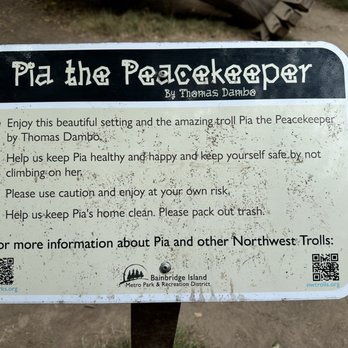Pia the Peacekeeper - Public Art Near Me - Bainbridge Island, Washington Pia the Peacekeeper - Public Art Near Me - Bainbridge Island, Washington