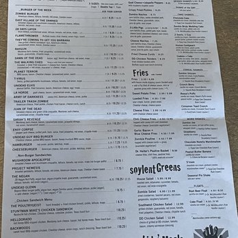 Zombie Burger + Bird - Paper menu - Burgers Near Me - Des Moines, Iowa Zombie Burger + Bird - Paper menu - Burgers Near Me - Des Moines, Iowa