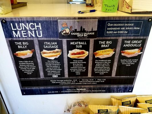 Menu photo 1 Raddell's Sausage Shop Cleveland, OH Menu photo 1 Raddell's Sausage Shop Cleveland, OH