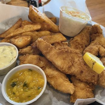 Waldo's - Beer battered fish and potato wedges - Seafood Near Me - Vero Beach, Florida Waldo's - Beer battered fish and potato wedges - Seafood Near Me - Vero Beach, Florida