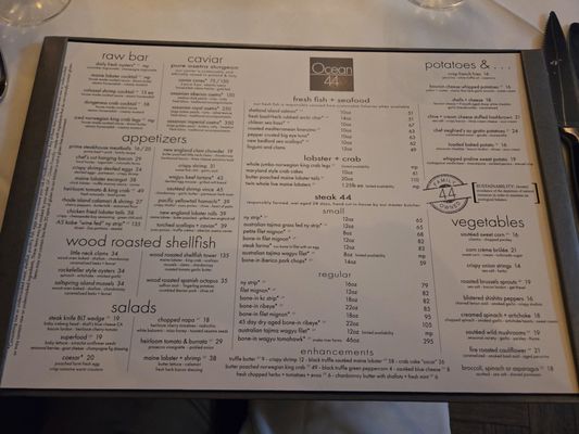 Menu photo 1 Ocean 44 Scottsdale, AZ