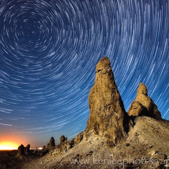 Trona Pinnacles - Trona Pinnacles, long exposure night photo, showing the movement of the stars caused by the rotation of the earth over 50 min. - Landmarks & Historical Buildings Near Me - Trona, California Trona Pinnacles - Trona Pinnacles, long exposure night photo, showing the movement of the stars caused by the rotation of the earth over 50 min. - Landmarks & Historical Buildings Near Me - Trona, California