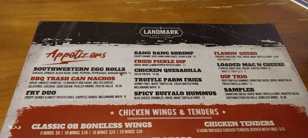 Menu photo 3 Landmark Bar & Kitchen Fort Worth, TX