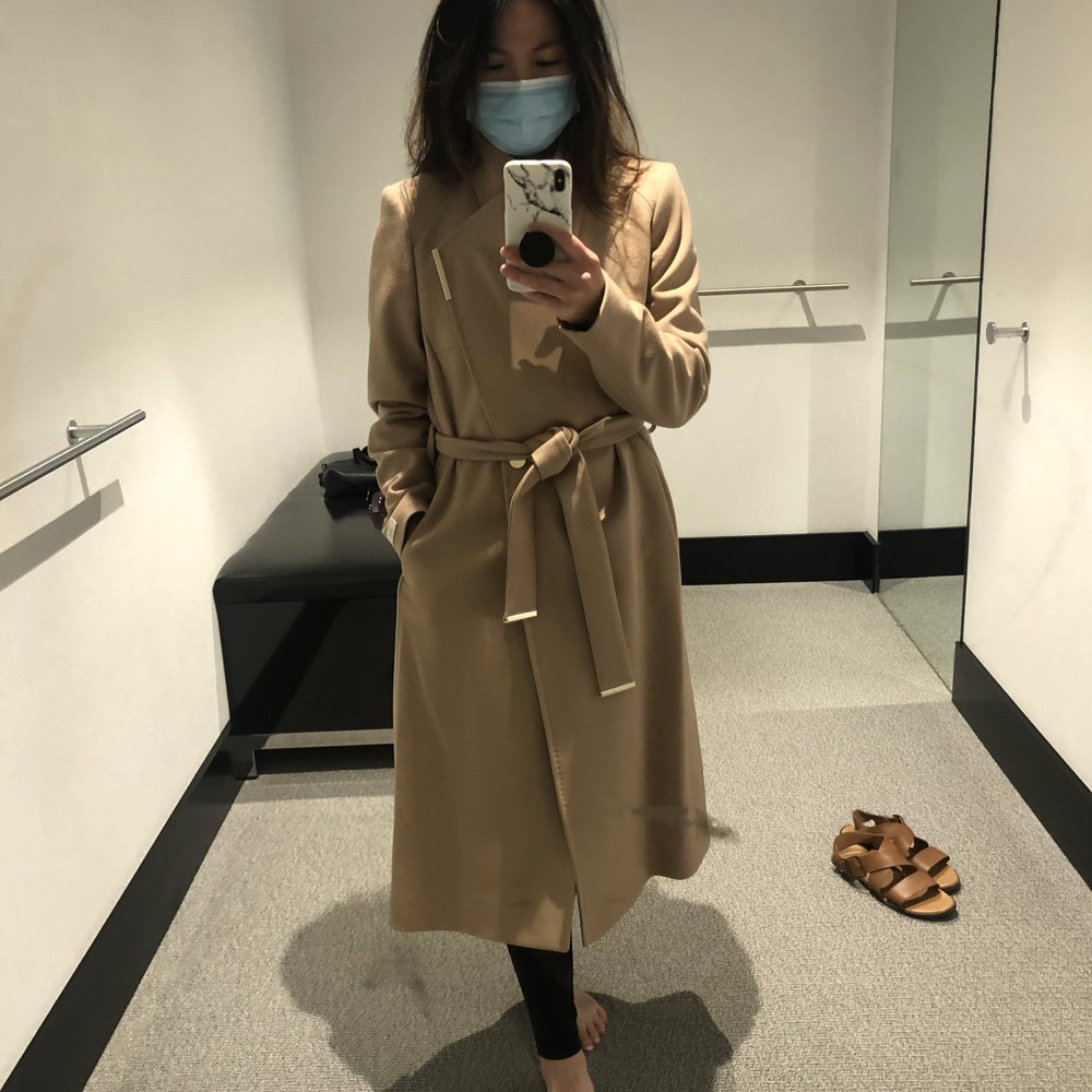 Before - same size and style, different color and length (my coat's original length hit below my knees).