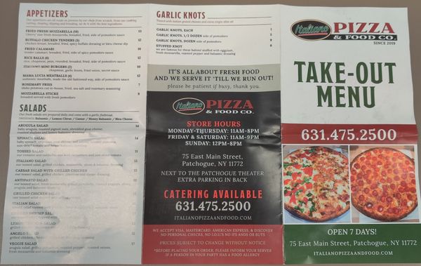 Menu photo 2 Italiano Pizza & Food Patchogue, NY Menu photo 2 Italiano Pizza & Food Patchogue, NY