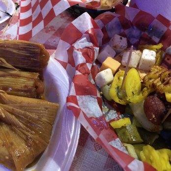 Champy's Famous Fried Chicken - Tamales and 1/2 a sausage plate. - Southern Near Me - Daphne, Alabama Champy's Famous Fried Chicken - Tamales and 1/2 a sausage plate. - Southern Near Me - Daphne, Alabama