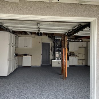 Creative Epoxy Coating - an open garage - Flooring Near Me