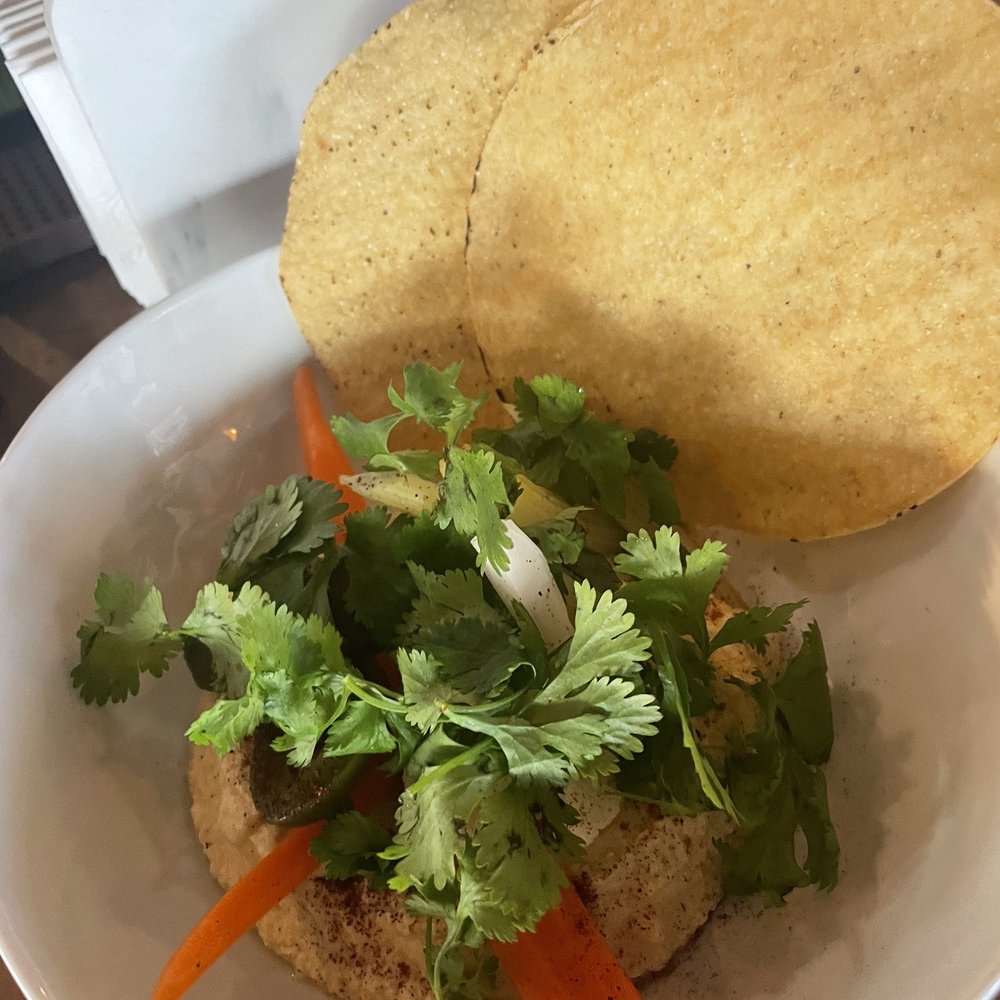 Rose Gose - Hummus with pickled veggies - Cocktail Bars Near Me - Austin, Texas Rose Gose - Hummus with pickled veggies - Cocktail Bars Near Me - Austin, Texas