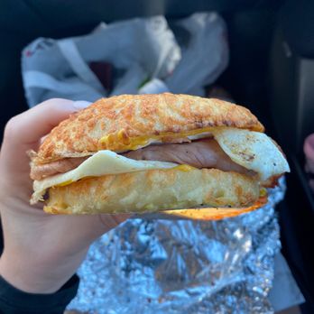 F-ing Bagels - Asiago bagel - ham, egg, & cheese - Coffee & Tea Near Me - Islamorada, Florida