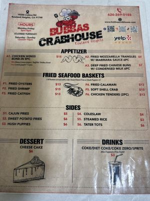 Menu photo 2 Bubbas Crab House Rowland Heights, CA