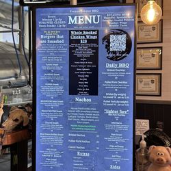 Frozen Smoke BBQ - Menu