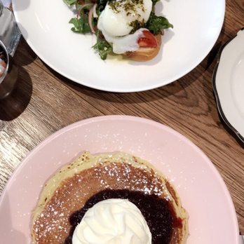 Over Easy Kitchen - Fancy burrata & Lemon Ricotta Pancakes - Breakfast & Brunch Near Me - Marlboro, New Jersey