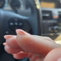 Some pointing up, i told her she said that's how my nails are. i never had this type of work before