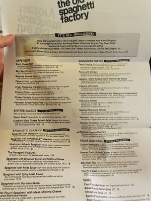 Menu photo 5 The Old Spaghetti Factory Vancouver, BC Menu photo 5 The Old Spaghetti Factory Vancouver, BC