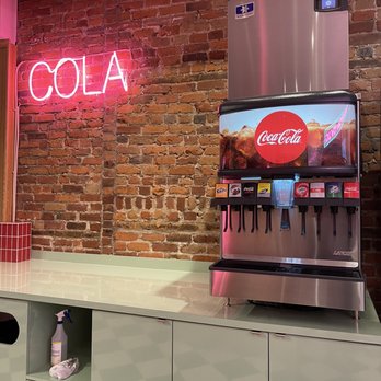 Jack Le Coq - a coca cola machine in a kitchen - Chicken Shop Near Me - Mile End, Quebec