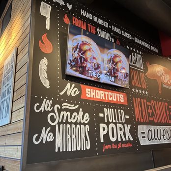 R&R BBQ - Wall decor with digital screen of food & pics about the restaurant - Barbeque Near Me - Riverton, Utah R&R BBQ - Wall decor with digital screen of food & pics about the restaurant - Barbeque Near Me - Riverton, Utah