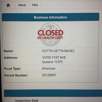 Gotta Getta Bagel - Health Department notice - Bagels Near Me - Forest Hills, New York