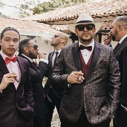 Ted Barry Tuxedos - Took the opportunity to introduce my son to his first cigar.