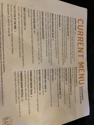 Menu photo 3 The Corner Bar Charlotte, NC