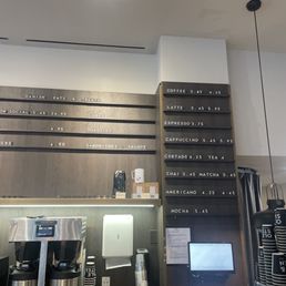 Coffee menu Coffee menu