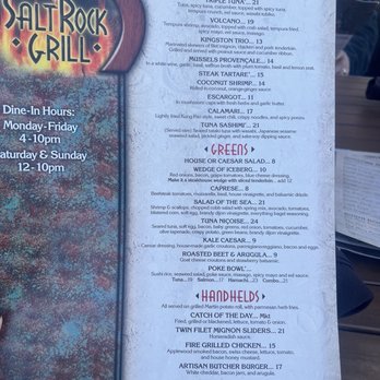 Salt Rock Grill - Menu - New American Near Me - Indian Shores, Florida Salt Rock Grill - Menu - New American Near Me - Indian Shores, Florida