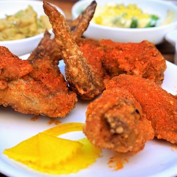 Han Oak - Korean Fried Chicken Wings: ‘essence of instant ramen’ dry spice, b & b daikon pickles ($13). - Korean Near Me - Portland, Oregon Han Oak - Korean Fried Chicken Wings: ‘essence of instant ramen’ dry spice, b & b daikon pickles ($13). - Korean Near Me - Portland, Oregon