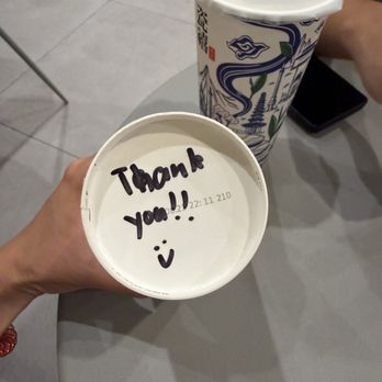 Teazzi Tea Shop - Cute note on the bottom of the cup - Bubble Tea Near Me - Monterey Park, California